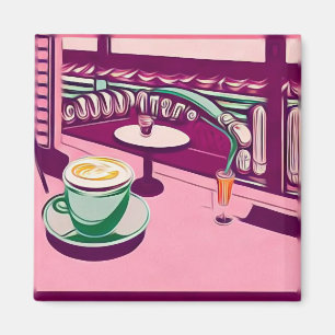 Rosa Retro-Gastronomie Magnet
