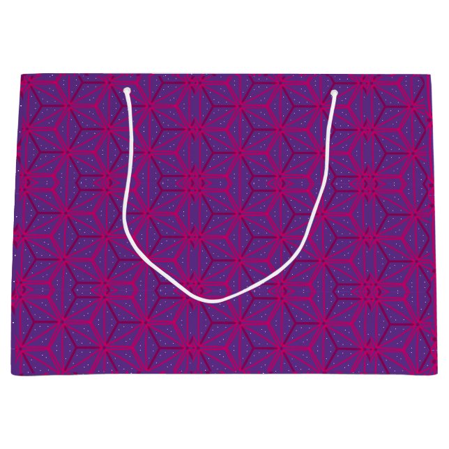 Rosa retro geometrisches Muster  Große Geschenktüte (Vorderseite)