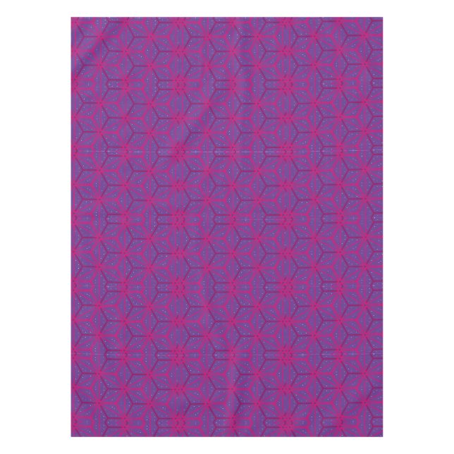 Rosa retro geometrisches Muster  Tischdecke (Vorderseite)