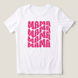 Rosa Retro Groovy Niedlich Mama Mütter Tag Mama Tri-Blend Shirt