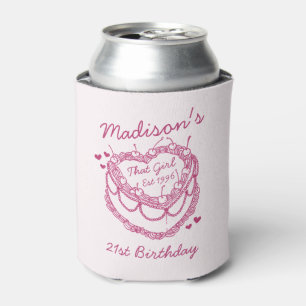 Rosa Retro Herz Coquette Cherry Cake Birthday Dosenkühler
