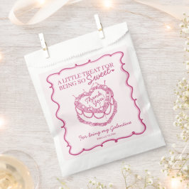 Rosa Retro Herz Coquette Cherry Cake Galentine Geschenktütchen