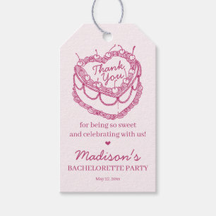 Rosa Retro-Herz Coquette Kirschkuchen-Junggesellin Geschenkanhänger