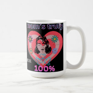 Rosa Retro Herz Mama Mama Mama Vintag Kaffeetasse
