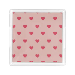 Rosa Retro Herz Y2K Muster mit rosa Hintergrund Acryl Tablett