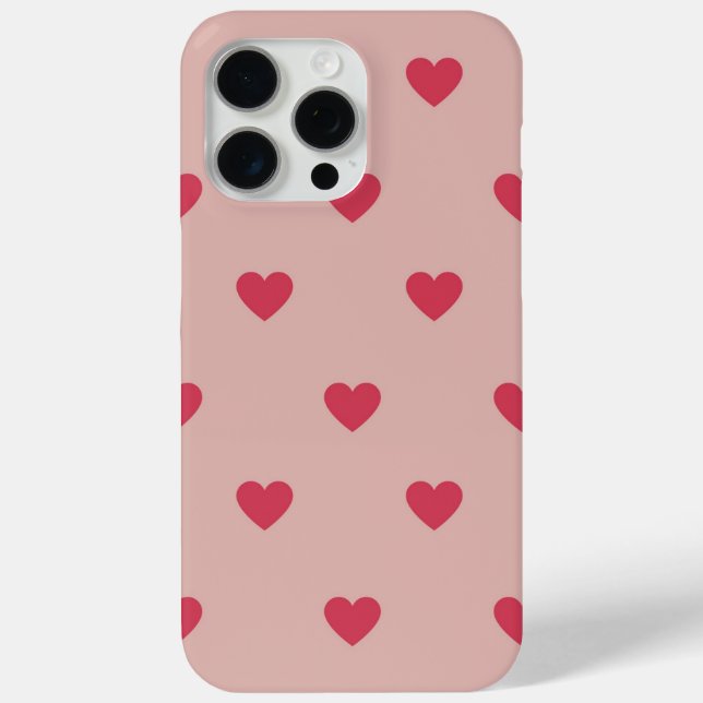 Rosa Retro Herz Y2K Muster mit rosa Hintergrund Case-Mate iPhone Hülle (Rückseite)