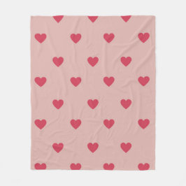 Rosa Retro Herz Y2K Muster mit rosa Hintergrund Fleecedecke