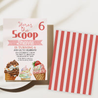 Rosa Retro Hier ist der Scoop Ice-Creme Geburtstag
