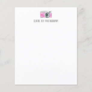 Rosa Retro-Kamera-Fotograf-Logo für die Aquarellfa