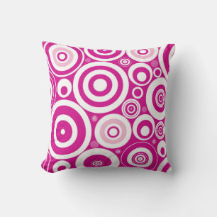 rosa Retro-Konzentrische Kreise verwerfen PIllow Kissen