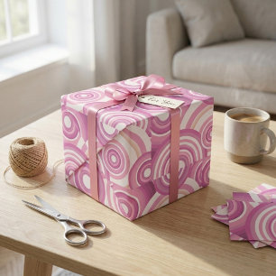 Rosa Retro-Kreismuster Geschenkpapier