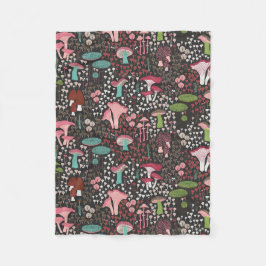 Rosa Retro-Pilz Fleecedecke