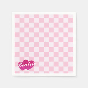 Rosa Retro Puppe Geburtstag Serviette