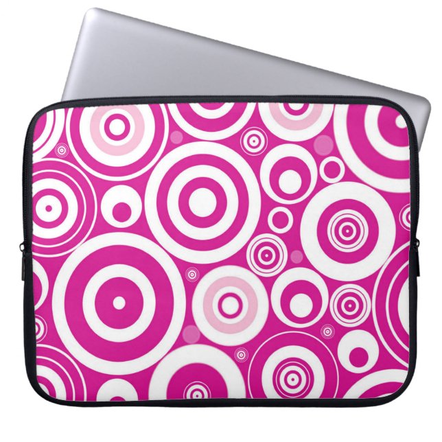 Rosa Retro-Runden Laptop-Sieb Laptopschutzhülle (Vorderseite)