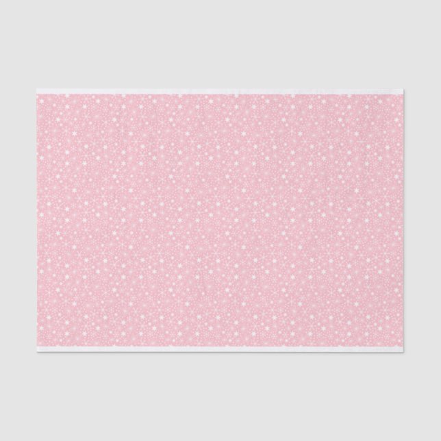 Rosa Retro-Schneeflocken und -steine Seidenpapier (Vorderseite)