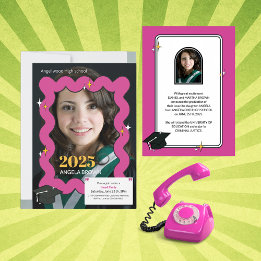 Rosa Retro-Schnurrbart-Abschluss Ankündigung