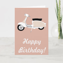 Rosa Retro Scooter Geburtskarte Karte