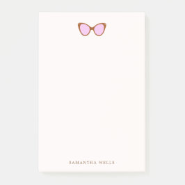Rosa Retro-Sonnenbrille Personalisiert Post-it Klebezettel