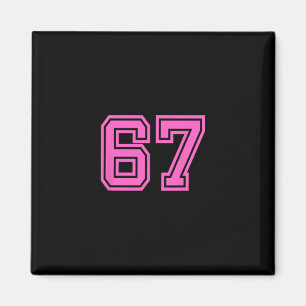 Rosa Retro-Sportteam-Nummer #67 Magnet