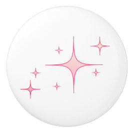 Rosa Retro-Stars Keramikknauf