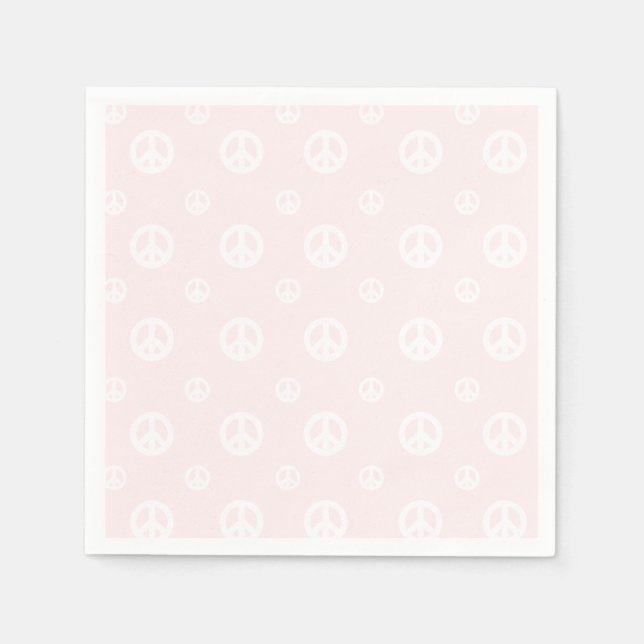 Rosa Retro Surf Hippie Peace Sign Birthday Serviette (Vorderseite)
