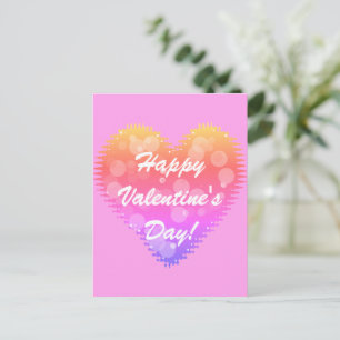 Rosa Retro Valentinstag Herz Postkarte