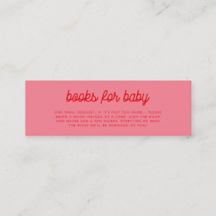 Rosa Retro Vintage Bücher für Babyanfragen Mini Visitenkarte
