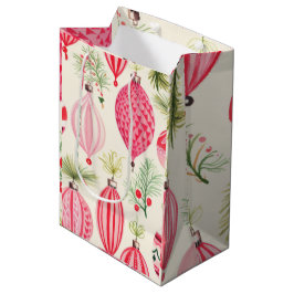 Rosa Retro Weihnachtsschmuck Mittlere Geschenktüte