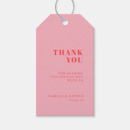 Rosa Retrohochzeit Geschenkanhänger