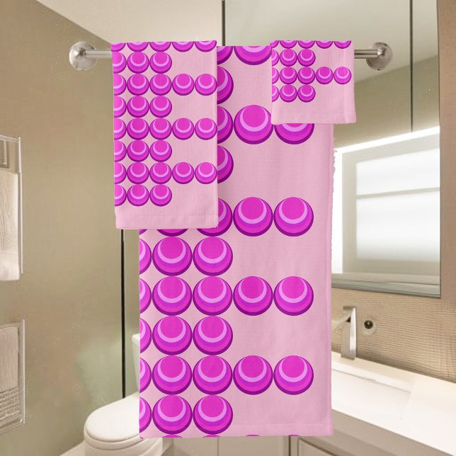 Rosa Retromuster im trendigen Stil Badhandtuch Set (Von Creator hochgeladen)