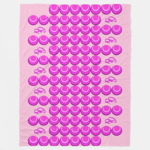 Rosa Retromuster im trendigen Stil mit Monogramm Fleecedecke