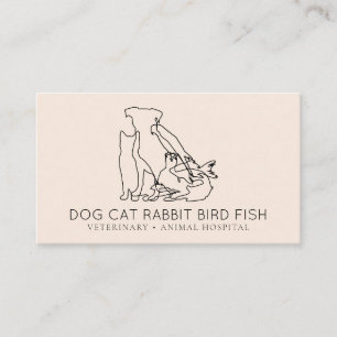Rosa Rettung Tierarzt Hund Katze Fisch Kaninchen V Visitenkarte