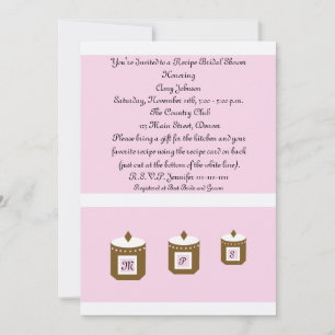 Rosa Rezept Karte Rezept Brautdusche Einladung