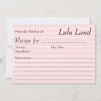 Rosa Rezeptkarte anpassen