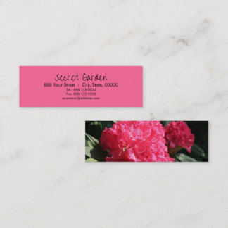 Rosa Rhododendron 2 Mini-Visitenkarten Mini Visitenkarte