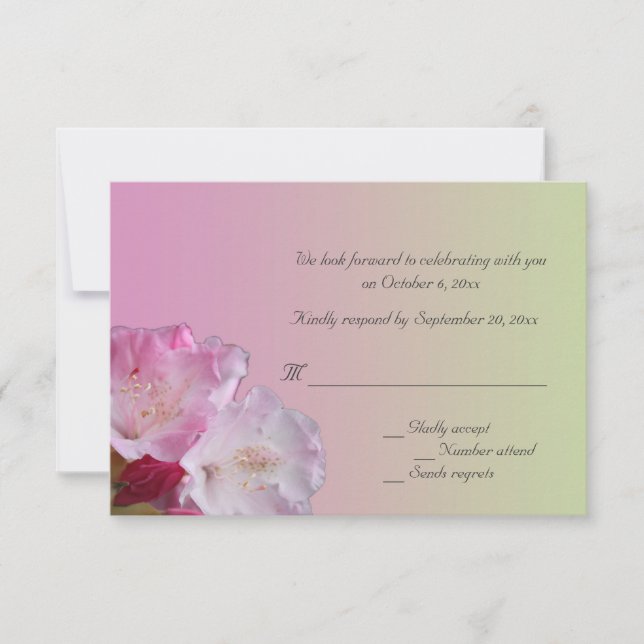 Rosa Rhododendron-Blume RSVP-Karte Einladung (Vorderseite)