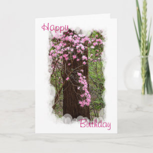 Rosa Rhododendron-Geburtstags-Karte Karte