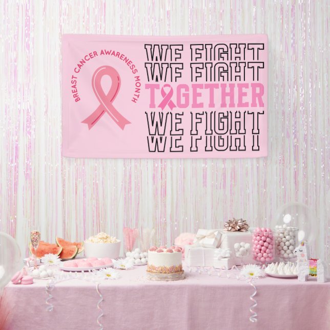 Rosa Ribbon Brust Bewusstsein tapfer und stark Banner (Party)