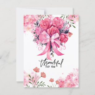 Rosa Ribbon Brustkrebs Bewusstsein mit Blume Postkarte