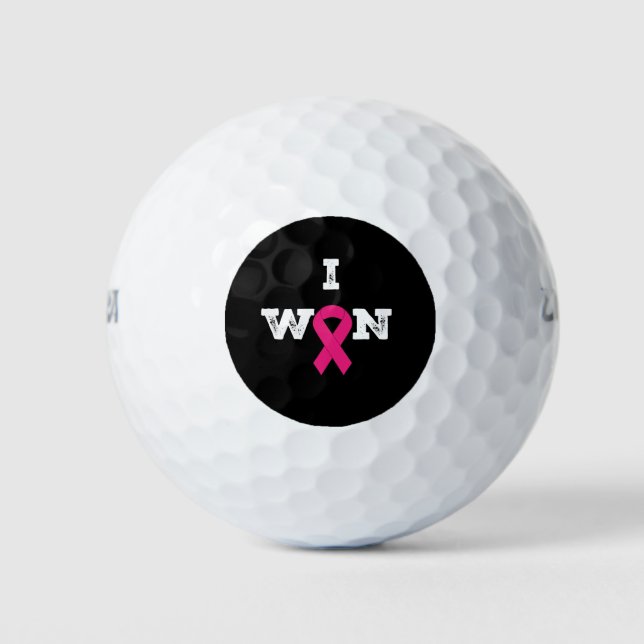 Rosa Ribbon Brustkrebs Bewusstsein Monat ich gewon Golfball (Vorderseite)
