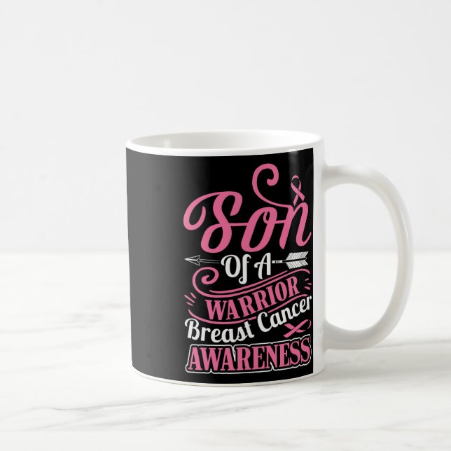 Rosa Ribbon Brustkrebs Bewusstsein Sohn des Kriege Kaffeetasse (Rechts)