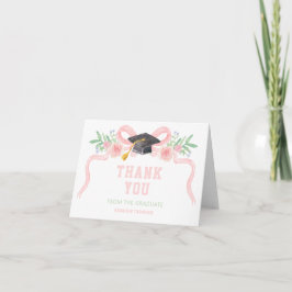 Rosa Ribbon Coquette Abschluss Dankeskarte
