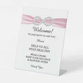 Rosa Ribbon Diamant Unendlichkeit Hochzeitssicherh Sockelschild