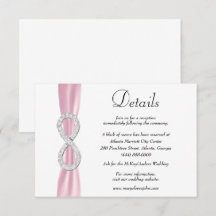 Rosa Ribbon Diamond Unendlichkeit Hochzeitsdetails
