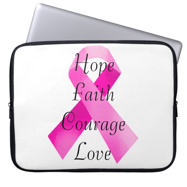 Rosa Ribbon Faith Laptop Sleeve (Vorderseite)