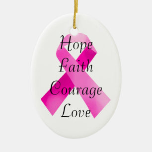 Rosa Ribbon Faith Oval Ornament