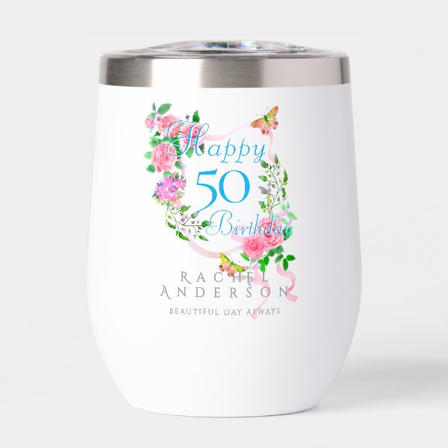 Rosa Ribbon Geburtstag (Vorderseite)