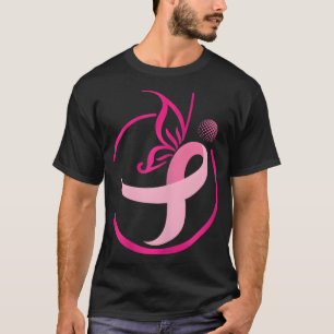 Rosa Ribbon Golf s Butterflies Brustkrebs T-Shirt