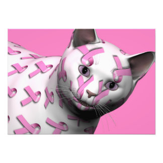Rosa Ribbon-Katze Fotodruck