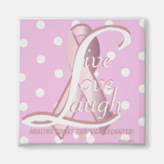 Rosa Ribbon Live-Liebe lachen Magnet-Cust. Magnet